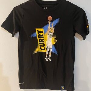 Nike Dri Fit Black Golden State Warriors Tee Steph Curry size youth small